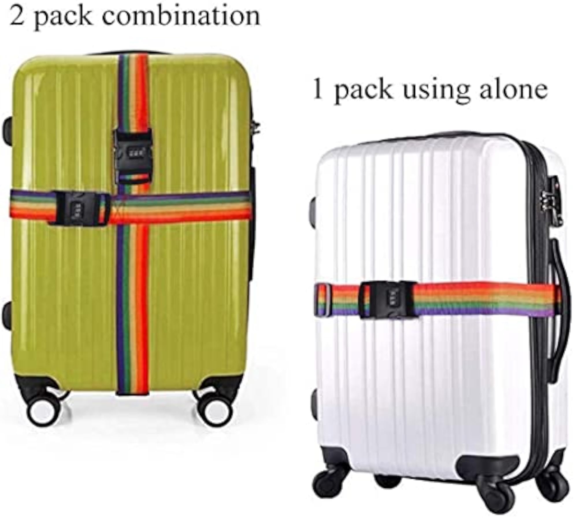 Pack of 4 Heavy Duty Adjustable Luggage Straps