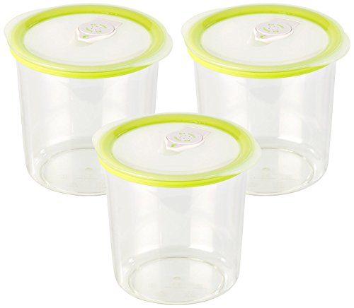 Rosenstein & Söhne Vakuum Vorratsdosen: Runde Vakuumierdose mit 1 Liter Volumen, 14,2 x 12,3 cm, 3er-Set (Vakuum Vorratsbehälter, Vakuumierer-Behälter, Vakuumbeutel) Rosenstein & Söhne Vakuum Vorratsdosen: Runde Vakuumierdose mit 1 Liter Volumen, 14,2 x 12,3 cm, 3er-Set (Vakuum Vorratsbehälter, Vakuumierer-Behälter, Vakuumbeutel)