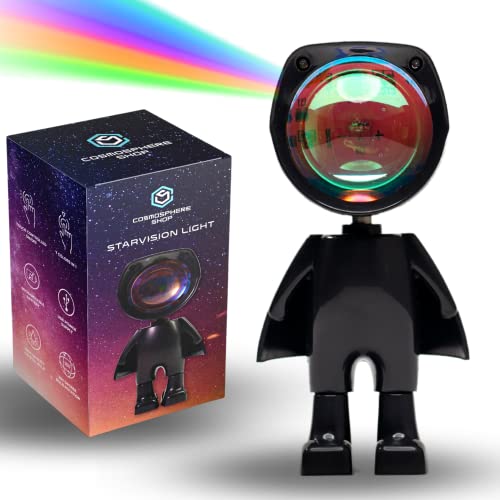 Cosmosphere Starvision 2.0 Sunset Lamp Projector - 7 Cosmic Colors Sunset Light, Touch Control Sunset Projection Lamp, Adjustable 360°, Usb Rechargeable Battery Sunset Lamp Multiple Colors (Black) #TOP21