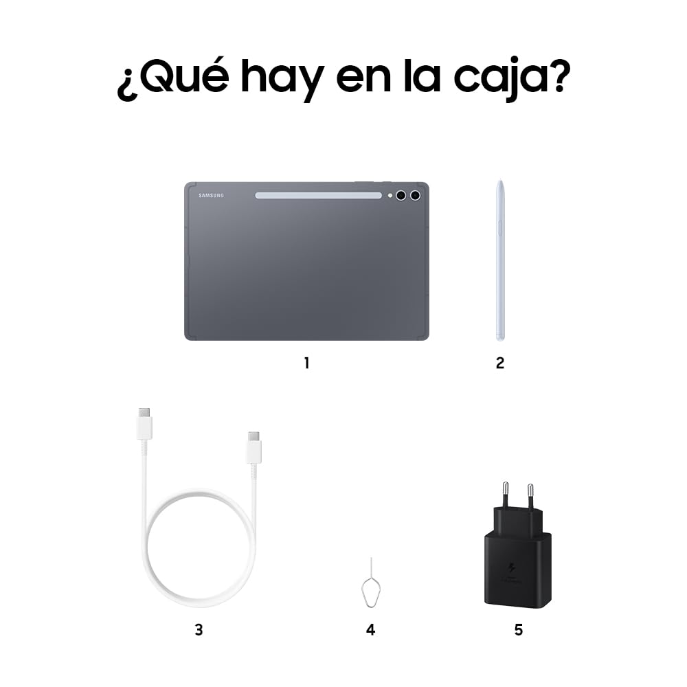 Samsung Galaxy Tab S10+ 512GB + Cargador - Tablet IA, Tableta Android Wifi, 12GB RAM, Pantalla AMOLED, Antirreflejos, S Pen Incluido, Gris (Versión Española)
