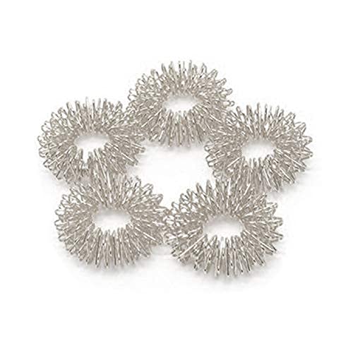 Image of Health & Personal Care Steel Acupressure Massager Tools Combo Kit with 1 Silver Jimmy and 5 Massage Rings (Silver)