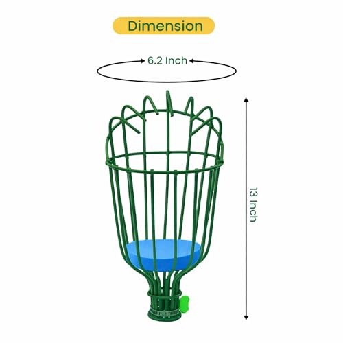 Image of Urban Plant Mango Plucker | Metal Fruit Picker Head | Green | with Sponge | Attaches to Any 1-Inch Pole | Rust-Proof Powder-Coated Iron (Pole Not Included)