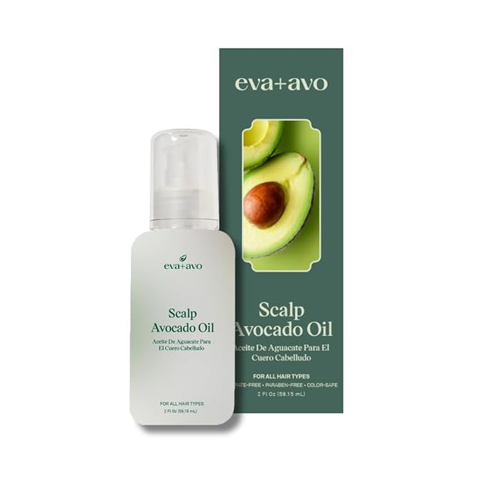 Eva + Avo Scalp Oil with Avocado for Dry, Flaky, or Itchy Scalp, Deep Moisturizing Hair Treatment, Strengthens and Nourishes Hair, Soothes Scalp, Promotes Healthy, Shiny Hair-2 Pack