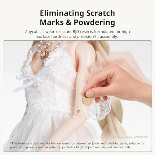 Image of ANYCUBIC BJD Wear-Resistant 3D Printer Resin, Anti-Impact Flexible Joint 3D Resin for Ball-Jointed Dolls, Ideal Skin Tone for Action Figures & Dolls, Mia White, 1kg