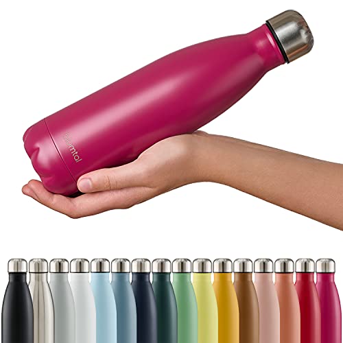 Blumtal Trinkflasche 500 ml Edelstahl - auslaufsichere Isolierflasche - BPA-freie Trinkflasche kalt & warm - doppelwandige Insulated Bottle - rostbeständige Isolierflasche Berry - Pink