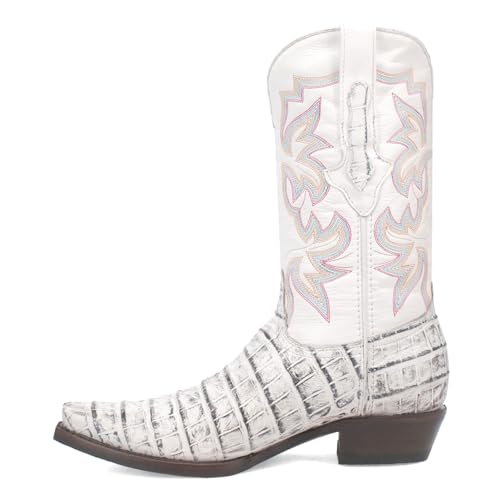 Image of Dingo Mens Gator Embroidered Alligator Print Snip Toe Pull On Casual Boots Mid Calf