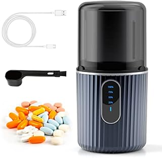 Cordless Electric Pill Crusher Grinder Pulverizer - Grind and Pulverize Multiple Pills, Small and Large Medication and Vitamin Tablets to Fine Powder - Removable Grinding Cup for Easy Cleaning