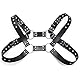 Herren Punk Body Brust Harness Männer Leder Brust Geschirr,Einstellbare Gothic Herren Kleidung Bandage Kostüme Herren Sexy Sklave Clubwear Nachtshow-Kostüm Gurt,Fetisch BDSM Fesseln Schultergurt