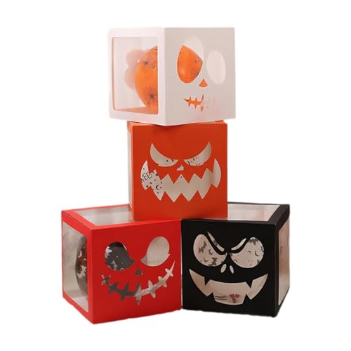 KiBcsLic 4 Cajas de Decorar Halloween, Ideal para Fiestas de Cumpleaños en Casa.