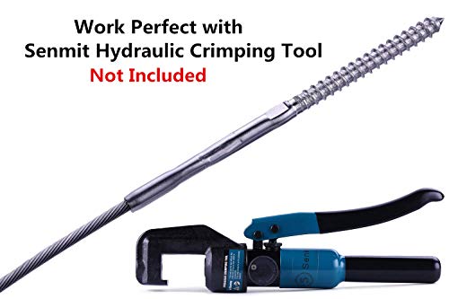 Senmit Swage Lag Screws Left & Right 60 Pack For 1/8" Cable Railing, 316 Stainless Steel Stair Deck Railing Wood Post Balusters System #TOP4