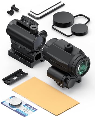Feyachi RDS-22 Red Dot wizjer z M40 3X Magnifier Combo-Kit, 1 x 22 mm wizjer z czerwonym punktem i powiększeniem Red Dot Absoluter Co-świadek