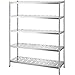 VEVOR Storage Shelf 5-Tier Storage Shelving Unit, Stainless Steel Garage Shelf, 47.2 x 17.7 x 70.9 inch Heavy Duty Storage Shelving, 661 Lbs Total Capacity with Adjustable Height and Vent Holes