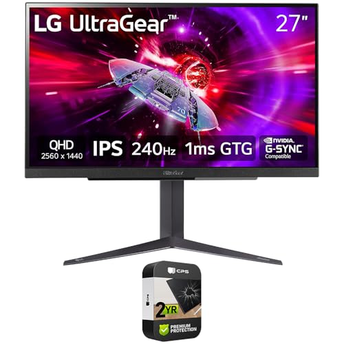 Image of LG 27GR83Q-B 27 inch Ultragear QHD 1ms 240Hz Gaming Monitor Bundle with 2 YR CPS Enhanced Protection Pack