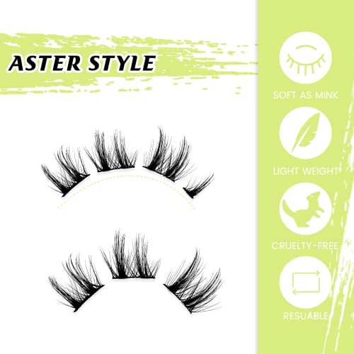 LANKIZ Lash Clusters Wispy Lashes Natural Look Individual Lashes 10-16mm Fluffy Curly False Eyelashes Cluster Eyelash Extensions Faux Mink Fake Lashes Strip 10 works Pack DIY at Home(Aster Style) - Image 2