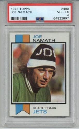 1973 TOPPS #400 JOE NAMATH FOOTBALL CARD NEW YORK JETS PSA 4 NEW LABEL LOW POP