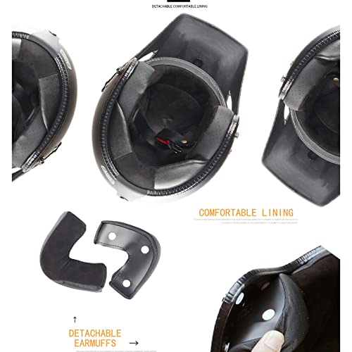 Casques motocross visage ouvert JATIBOSH certifié DOT ECE style rétro - 6