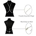 Finrezio Thin Sexy Gold Cross Body Belly Chains Necklace Jewelry for Women 4Pcs a Set (A:4pcs Gold Tone)