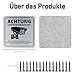 Achtung Videoüberwachung Schild Privatgrundstück mit DSGVO Hinweis, 15x15cm 100% Alu,Warnschild Kamera überwachung, Selbstklebend und 4 Bohrlöcher, Warnschild für Innen Außen (Silber-4pcs)