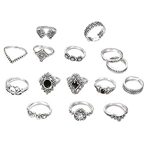 15 stks/set Dames Holle Ring Bohemian Stacking Rings Vintage Joint Knuckle Rings Set voor vrouwen en meisjes