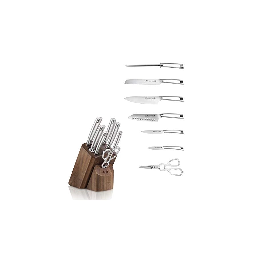 Cangshan-TN1-Series-1021950-Swedish-14C28N-Steel-Forged-8-Piece-Knife-Block-Set-Walnut Cangshan TN1 Series 1021950 Swedish 14C28N Steel Forged 8-Piece Knife Block Set, Walnut