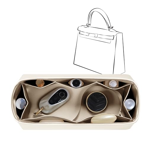 JLYZ Moon Inserção sedosa para Kelly 25, organizador de bolsa compatível com Hermes Kelly 25, modelador de bolsa leve e sedoso (KE25 Retourn, Champanhe)