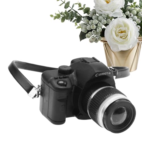 Mini câmera retrô - Câmera SLR em miniatura para casa de bonecas,Escala mini decoração de modelo de