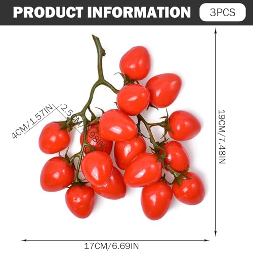 Tomate artificial decorativo con enredaderas para cocina 3
