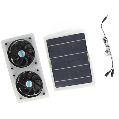 FOLOSAFENAR Ventilador Solar de 100 W,Potente Kit de Ventilador Solar Y Aire Acondicionado Solar para Exteriores,Ventilador de Escape Solar Compacto Y Ventilador de Gallinero para Invernaderos