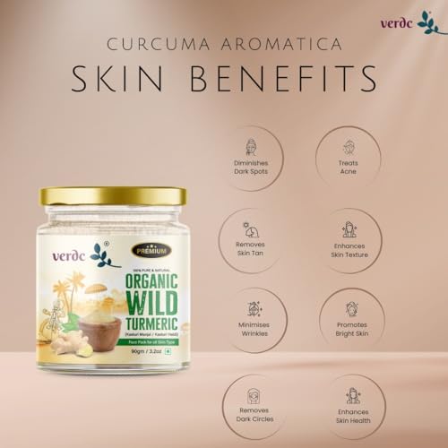 Image of 100% Natural Face Packs of Organic Kasturi Manjal & Premium Forest Grade Red Sandalwood Powder for Beatiful Glowing Skin (Combo of 2)