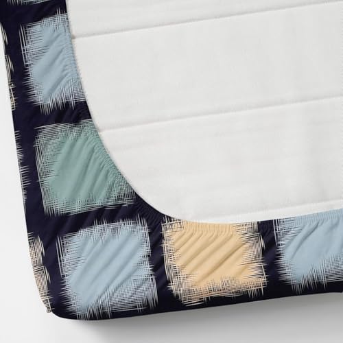 Image of King Size Fitted Bedsheet with 2 Pillow Covers (FrillBlue, Double Size-72x72)