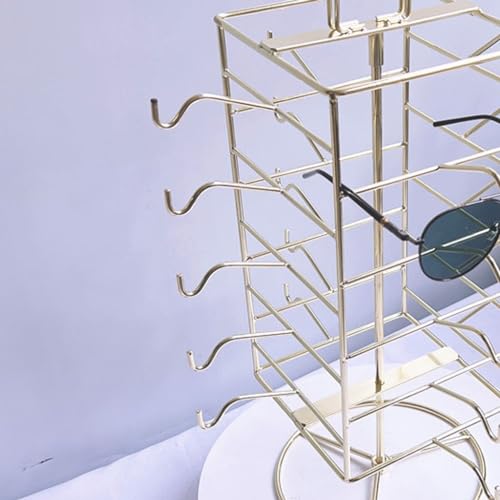 Expositor de gafas de varias posiciones y soporte de metal dorado 6
