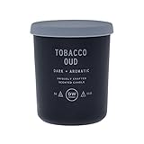 DW Home Tobacco Oud Scented 2 Wick Candle in a Glass Jar with a Rubber Lid