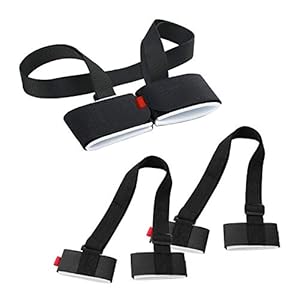 3 Pezzi Tracolla per Sci, Portatile Regolabile Sci Spalla Sferza Cinghia, Facilmente Trasportare Skis, Adulti e Bambini