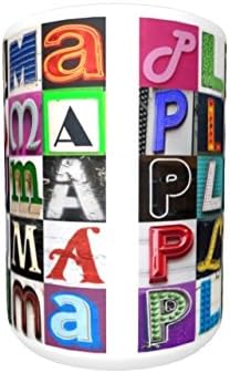 PLUMA Coffee Mug / Cup - using photos of sign letters - personalized