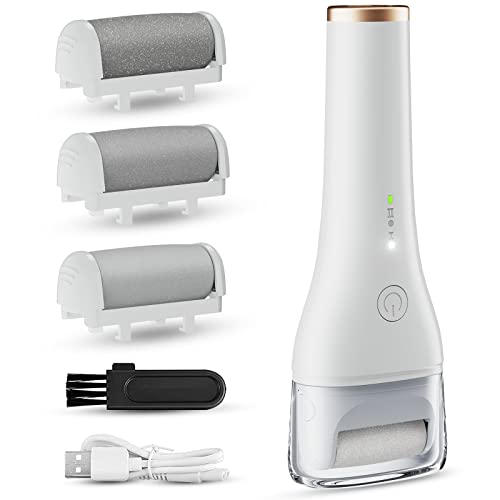 YAMYONE Rappe Pieds Pédicure Electrique Rapeuse Râpe à Pied Rechargeable Etanche Soin des Pieds 2 Vitesses 3 Rouleaux pour Exfoliante Pédicure Lime Ponceuse Callosité Cover