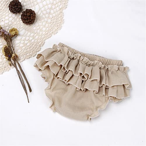 Image of 3 Pack of Little Baby Girls Boys Cotton Linen Blend Cute Bloomer Shorts