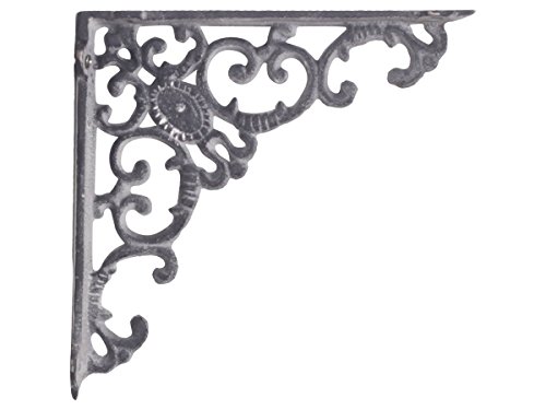 Preisvergleich Produktbild Regalträger - Wandkonsole Monogramm antik grau aus Gusseisen