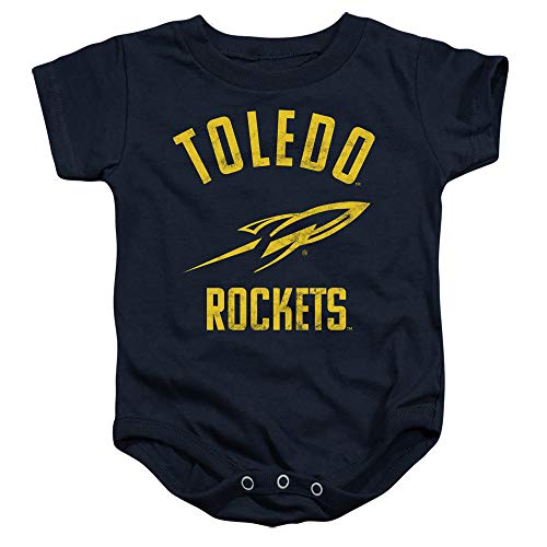 University of Toledo Official One Color Rockets Logo Unisex Infant Snap Suit for Baby, Navy, Small (6 Months)