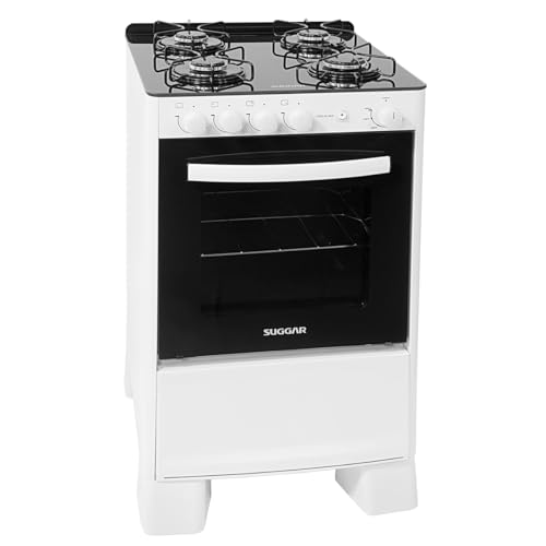 SUGGAR FOGÃO COOK GLASS BRANCO MESA DE VIDRO 4 BOCAS TREMPE 6 APO...