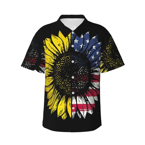 Chemise hawaïenne tournesol imprimée et short de vacances décontracté
