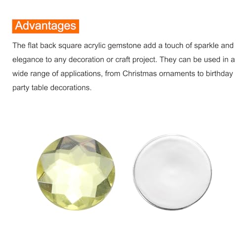 Image of MECCANIXITY Flat Back Round Acrylic Rhinestones,16mm Light Yellow Flatback Crystal Rhinestones for Crafts Clothes Shoes DIY Decoration Gifts 50Pcs