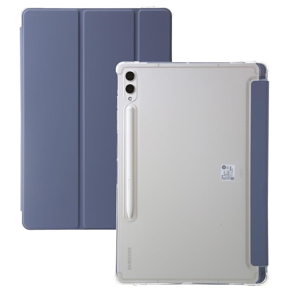 Generic etui kompatybilne z Samsung Tab A9 8,7 SM-X110 (kolor: lawendowy szary) skórzany przezroczysty silikonowy twardy pokrowiec z klapką