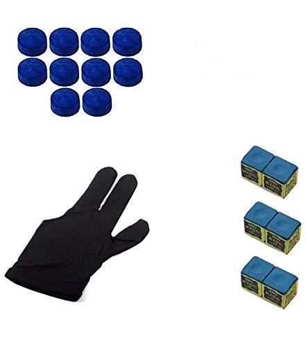 Laxmi Ganesh Billiard Snooker & Pool Combo, 1 Piece Glove, 6 Pieces Chalk and 10 Pieces Leather Cue Tip (9mm) (B07VPXDP27) Amazon Price History, Amazon Price Tracker