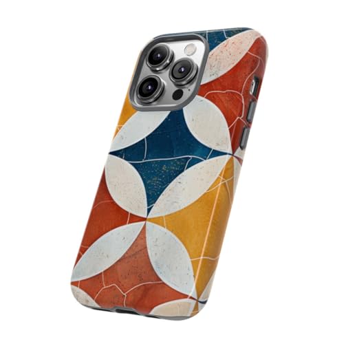 Coque rigide iPhone 14 Pro bleu motif géométrique brillant anti-choc - 2