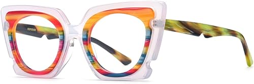 HEPIDEM Gafas de acetato multicolor degradadas con marco para mujer, gafas grandes grandes 2023