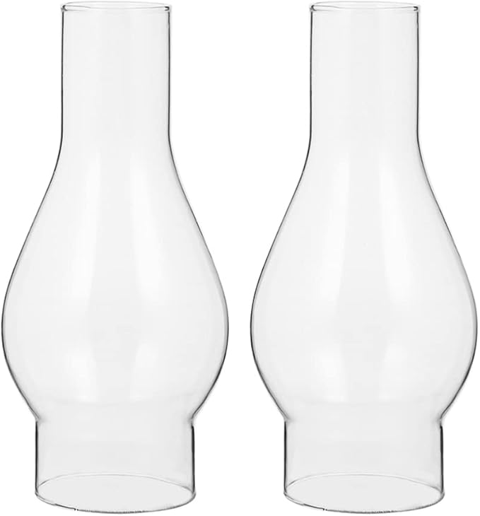 TOYANDONA Oil Lamp Globes Replacement Oil Lamp Chimney, 2pcs Lamp Glass Replacement Kerosene