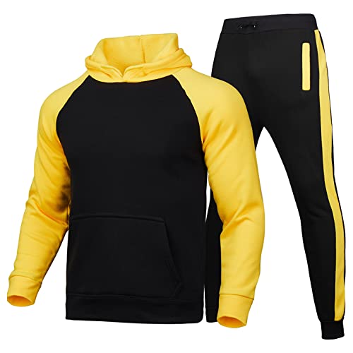 Costume de sport deux pièces homme jaune taille M pour rester au chaud en automne