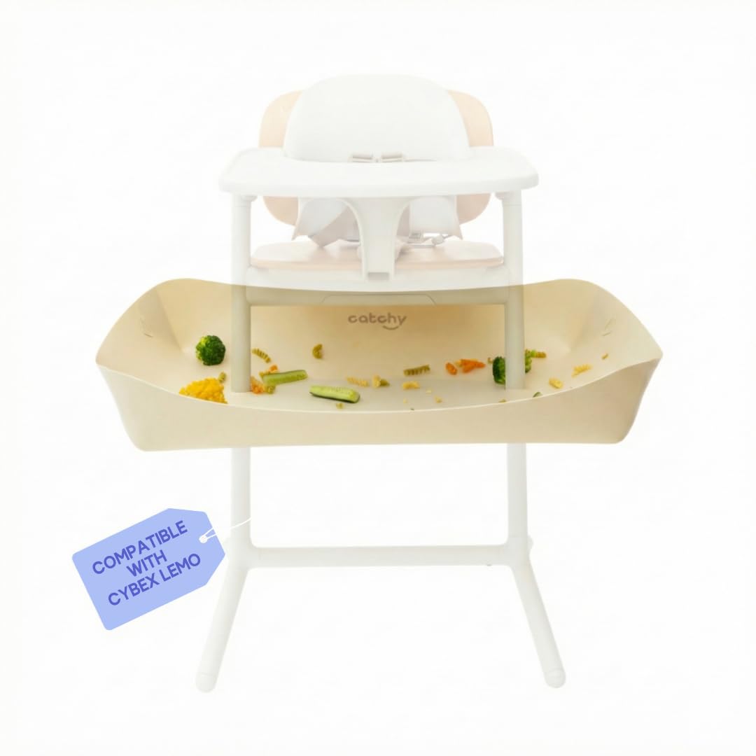 CATCHY -Food Catcher- Compatible with Cybex Lemo High Chair +12 Other High Chairs -Highchair Sold Separately- Baby & Toddler Food & Mess Catcher -Premium Linen Inspired- Under High Chair Accessory — image 1