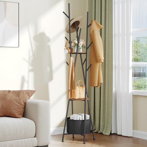 HEXCELEN Garderobenständer, Kleiderständer, Garderobe mit 10...