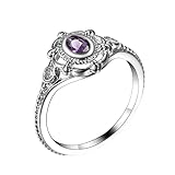 Dsnyu Bernstein Ring Silber, Oval Violett Zirkonia Vintage Verlobungsring Silber Zirkonia Silber 62 (19.7)